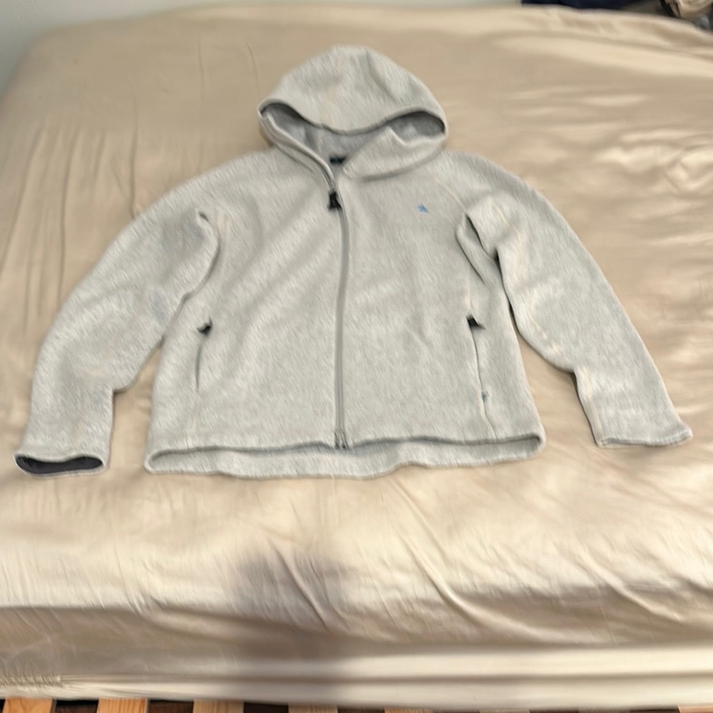 Small Gray Fleece Hooded Zip-Up Jacket by Kluttermusen.